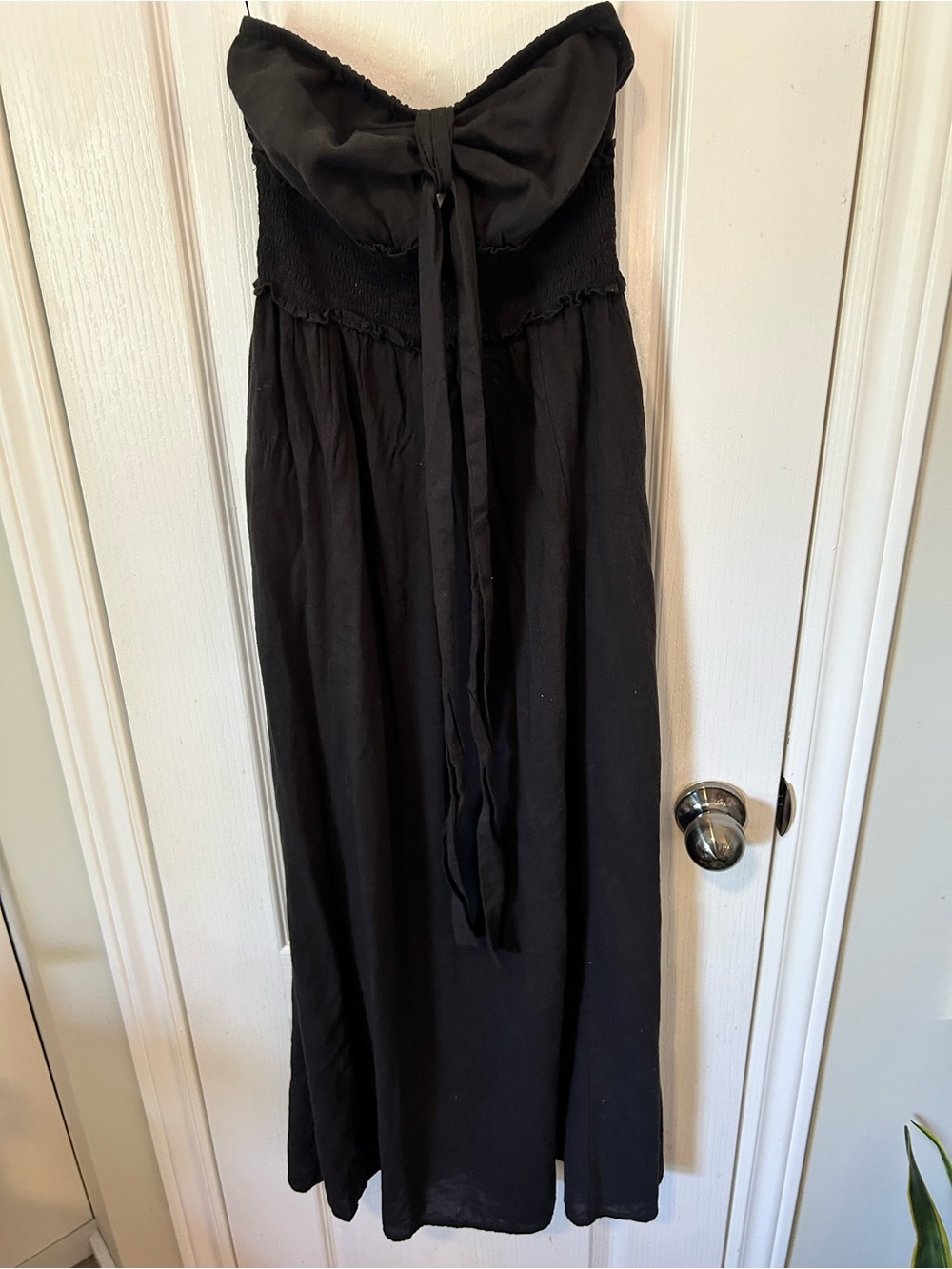 Old Navy Black Strapless Maxi Dress with Front Tie (XS Tall)